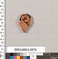Terracotta fragment of a kylix (drinking cup), Terracotta, Greek, Attic