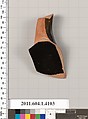 Terracotta fragment of a kylix (drinking cup), Terracotta, Greek, Attic