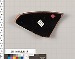 Terracotta fragment of a kylix (drinking cup), Terracotta, Greek, Attic
