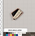 Terracotta fragment of a kylix (drinking cup), Terracotta, Greek, Attic