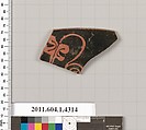 Terracotta rim fragment of a kylix (drinking cup), Terracotta, Greek, Attic