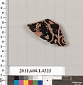 Terracotta fragment of a kylix (drinking cup), Terracotta, Greek, Attic