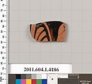 Terracotta fragment of a kylix (drinking cup), Terracotta, Greek, Attic
