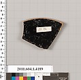 Terracotta fragment of a kylix (drinking cup), Terracotta, Greek, Attic