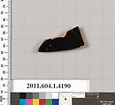 Terracotta fragment of a kylix (drinking cup), Terracotta, Greek, Attic