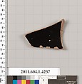 Terracotta fragment of a kylix (drinking cup), Terracotta, Greek, Attic