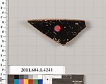 Terracotta rim fragment of a kylix (drinking cup), Terracotta, Greek, Attic