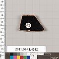 Terracotta rim fragment of a kylix (drinking cup), Terracotta, Greek, Attic
