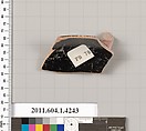 Terracotta rim fragment of a kylix (drinking cup), Terracotta, Greek, Attic