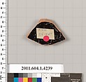 Terracotta fragment of a kylix (drinking cup), Terracotta, Greek, Attic