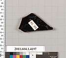 Terracotta fragment of a kylix (drinking cup), Terracotta, Greek, Attic