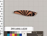 Terracotta fragment of a kylix (drinking cup), Terracotta, Greek, Attic
