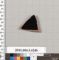 Terracotta fragment of a kylix (drinking cup), Terracotta, Greek, Attic