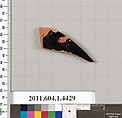 Terracotta fragment of a kylix (drinking cup), Terracotta, Greek, Attic