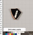 Terracotta fragment of a kylix (drinking cup), Terracotta, Greek, Attic