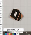 Terracotta fragment of a kylix (drinking cup), Terracotta, Greek, Attic