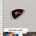 Terracotta fragment of a kylix (drinking cup), Terracotta, Greek, Attic