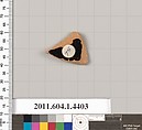 Terracotta fragment of a kylix (drinking cup), Terracotta, Greek, Attic