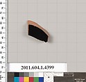 Terracotta fragment of a kylix (drinking cup), Terracotta, Greek, Attic