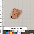 Terracotta fragment of a kylix (drinking cup), Terracotta, Greek, Attic
