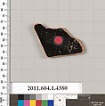 Terracotta fragment of a kylix (drinking cup), Terracotta, Greek, Attic
