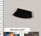 Terracotta fragment of a kylix (drinking cup), Terracotta, Greek, Attic