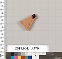 Terracotta fragment of a kylix (drinking cup), Terracotta, Greek, Attic