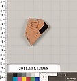 Terracotta fragment of a kylix (drinking cup), Terracotta, Greek, Attic
