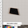 Terracotta fragment of a kylix (drinking cup), Terracotta, Greek, Attic