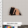 Terracotta fragment of a kylix (drinking cup), Terracotta, Greek, Attic