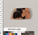 Terracotta fragment of a kylix (drinking cup), Terracotta, Greek, Attic