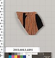 Terracotta fragment of a kylix (drinking cup), Terracotta, Greek, Attic