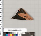 Terracotta fragment of a kylix (drinking cup), Terracotta, Greek, Attic