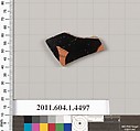 Terracotta fragment of a kylix (drinking cup), Terracotta, Greek, Attic