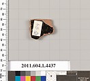 Terracotta fragment of a kylix (drinking cup), Terracotta, Greek, Attic