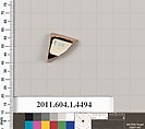 Terracotta fragment of a kylix (drinking cup), Terracotta, Greek, Attic