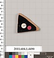 Terracotta fragment of a kylix (drinking cup), Terracotta, Greek, Attic