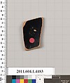 Terracotta fragment of a kylix (drinking cup), Terracotta, Greek, Attic