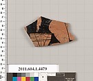 Terracotta fragment of a kylix (drinking cup), Terracotta, Greek, Attic
