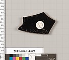 Terracotta fragment of a kylix (drinking cup), Terracotta, Greek, Attic