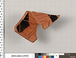 Terracotta fragment of a kylix (drinking cup), Terracotta, Greek, Attic
