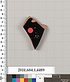 Terracotta fragment of a kylix (drinking cup), Terracotta, Greek, Attic
