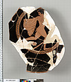 Terracotta fragment of a kylix (drinking cup), Terracotta, Greek, Attic