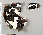 Terracotta fragments of a kylix (drinking cup), Terracotta, Greek, Attic