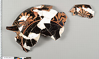 Terracotta fragments of a kylix (drinking cup), Terracotta, Greek, Attic