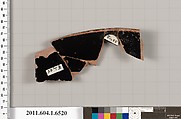 Terracotta rim fragment of a kylix (drinking cup), Terracotta, Greek, Attic
