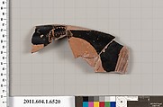 Terracotta rim fragment of a kylix (drinking cup), Terracotta, Greek, Attic