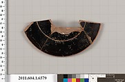Terracotta fragment of a kylix (drinking cup), Terracotta, Greek, Attic
