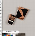 Terracotta fragment of a kylix (drinking cup), Terracotta, Greek, Attic