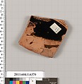 Terracotta fragment of a kylix (drinking cup), Terracotta, Greek, Attic
